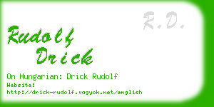 rudolf drick business card